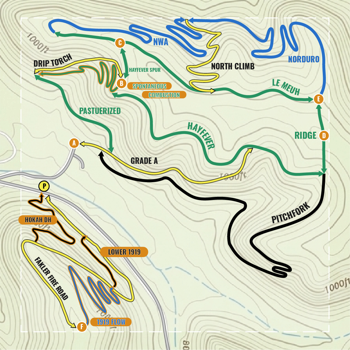 Fourth and Forward trail map